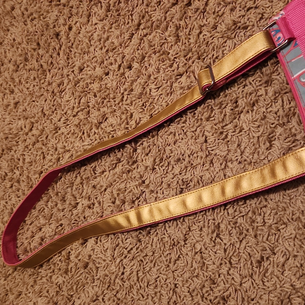 Simply Southern Pink and Gray Elephant Print Crossbody Bag with Gold Accents - Picture 8 of 9